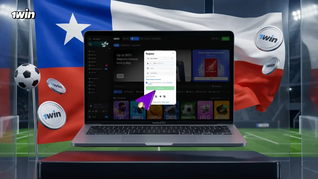 Crear cuenta de 1win desde Android